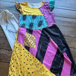 Colorful Patchwork Kids Dress - Yellow, Pink, Teal & Black SALLY GIRLS 4 / 5